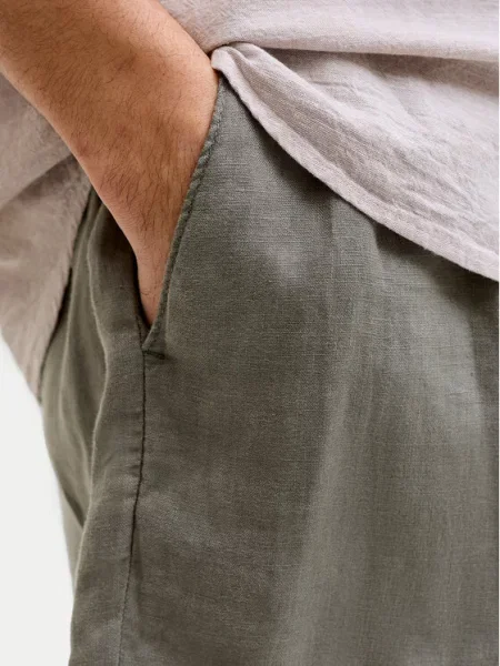 Jack & Jones Medžiaginiai šortai Lawrence Tamsiai Wide Leg žalia