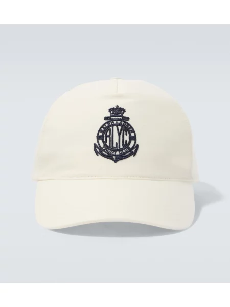 Șapcă Ralph Lauren Purple Label de in cu autograf alb