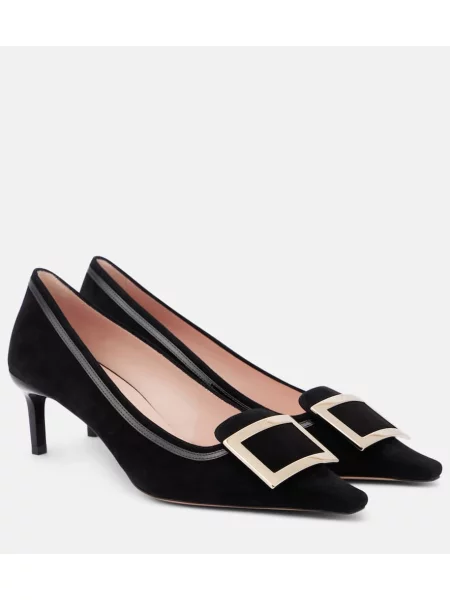 Pantofi cu toc Roger Vivier din piele de căprioară negru