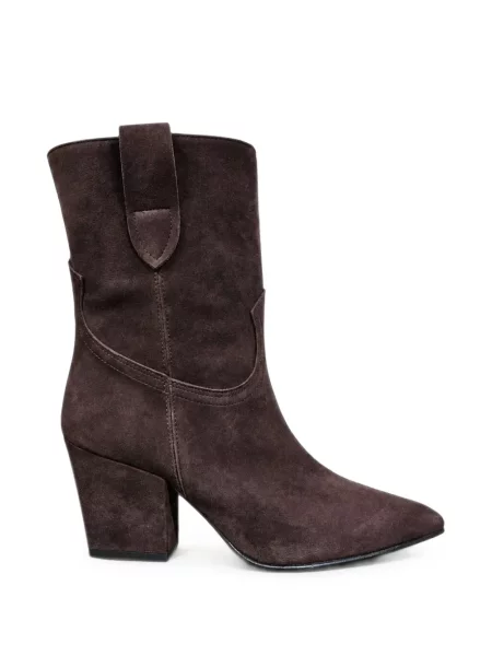 Botine Poche Paris din piele de căprioară maro