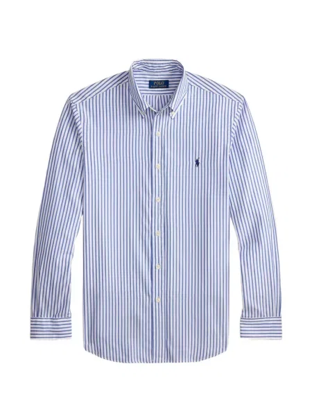 Раирана риза Polo Ralph Lauren бродиран на райета кафяво