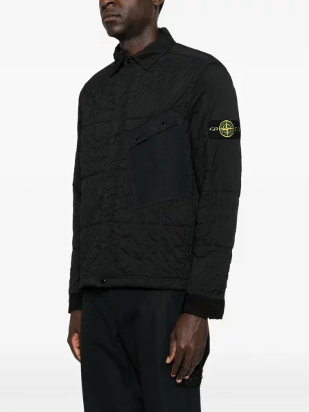 Καπιτονέ πουκάμισο Stone Island πέτρες μαύρο