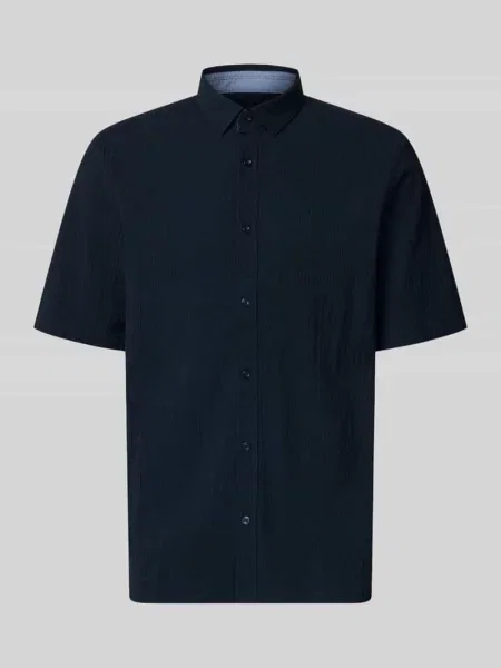 Koszula casualowa Comfort Fit z mieszanki lyocellu i bawełny Tom Tailor granatowa