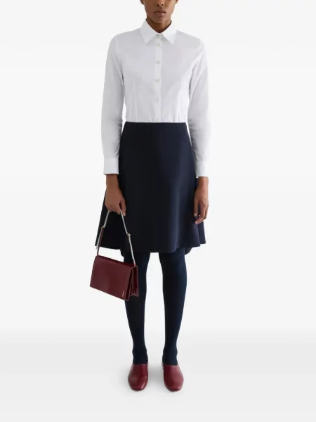 Fustă midi Jil Sander asimetrică albastru