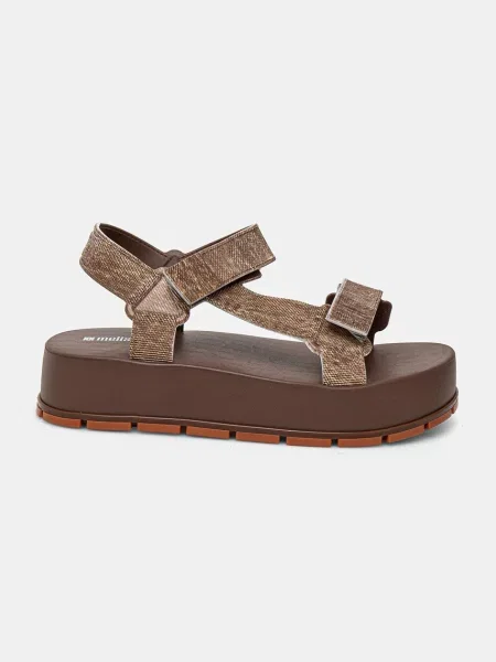 Melissa sandały FLOWING PLATFORM DENIM na platformie M brązowy