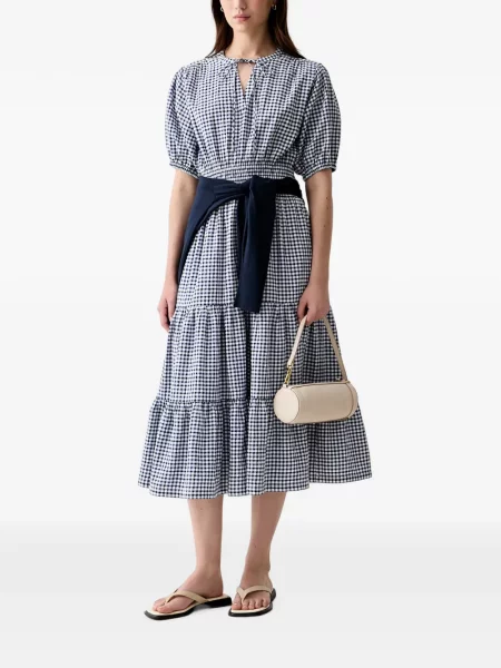 Rochie midi Barbour în carouri albastru