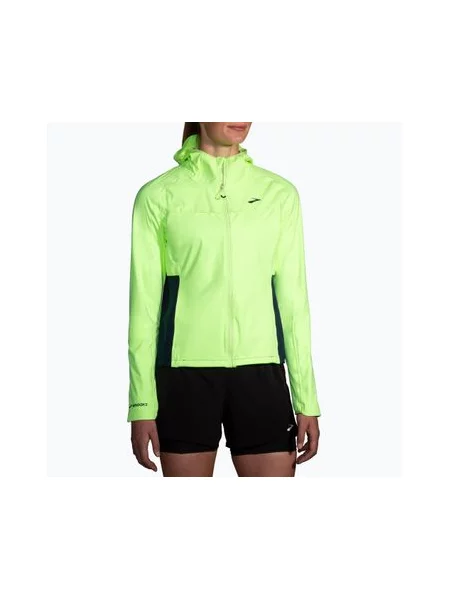 Водонепроникна бігова куртка Brooks High Point лайм / темно-синій синя