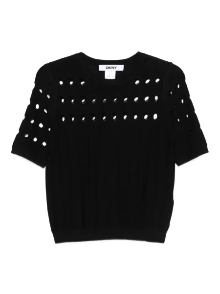 Sweter Dkny prążkowany czarny