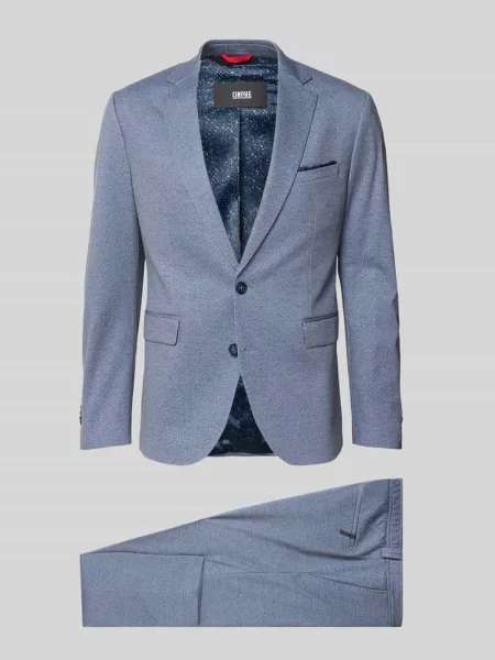 Garnitur o kroju regular fit z dodatkiem model Ponza' Cinque niebieski