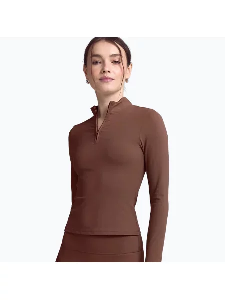 Longsleeve JOYINME Motion LS Zip chestnut brązowy