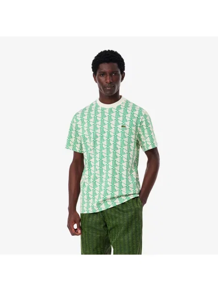 Lacoste Koszulka Z Monogramem zielony