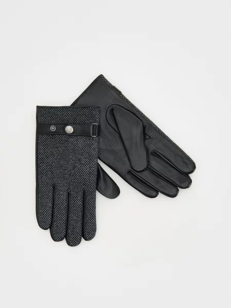 Шерстяные перчатки Reserved черные