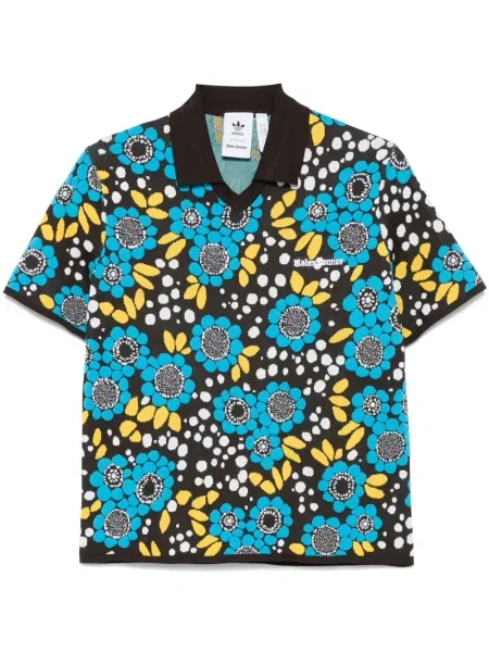 Polo Adidas cu model floral albastru
