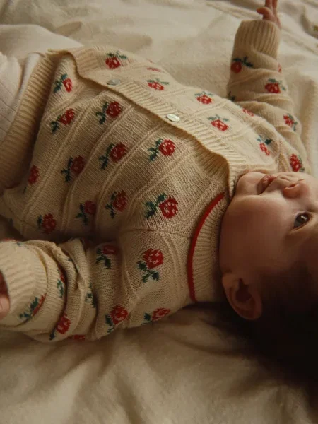 Konges Sløjd kardigan dětský s vlnou BELOU COLLAR CARDIGAN béžový
