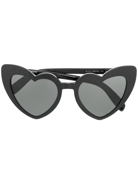 Ochelari de soare Saint Laurent Eyewear cu motiv cu inimi negru