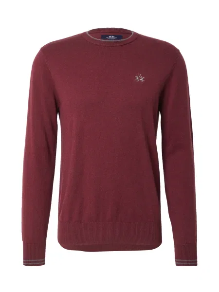 La Martina Pulover / roșu burgundy gri