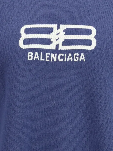 Pulover Balenciaga cu imagine albastru