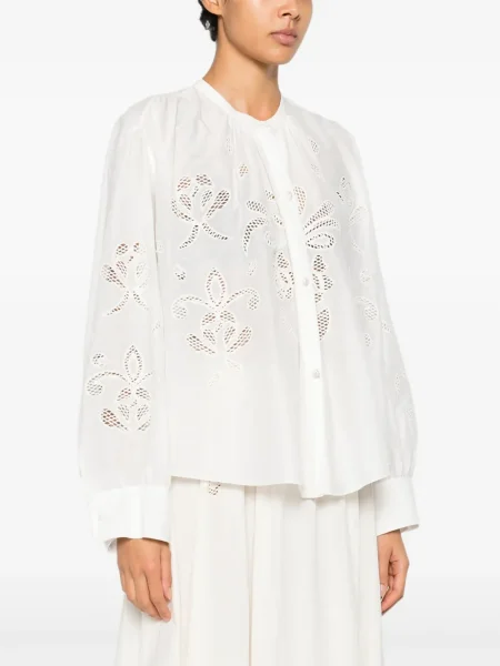 Bluză Forte_forte cu model floral alb