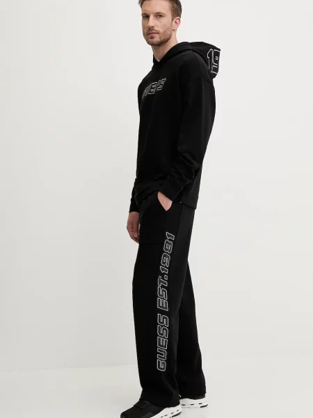 Спортивні штани Guess MENTORE з принтом чорний