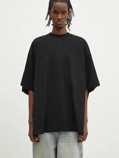 VETEMENTS tricou din Merged Double Oversized neted negru