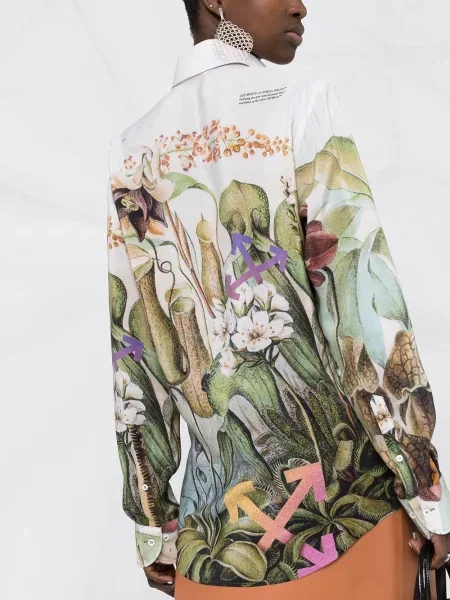 Cămașă Off-white de mătase alb