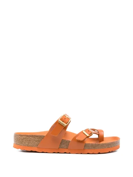 Sandale Birkenstock cu cataramă cu bretele portocaliu