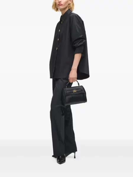 Malá kabelka satchel Karl Lagerfeld K/Autograph s autogramem černá