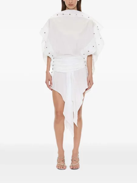 Rochie midi Christopher Esber cu strasuri alb