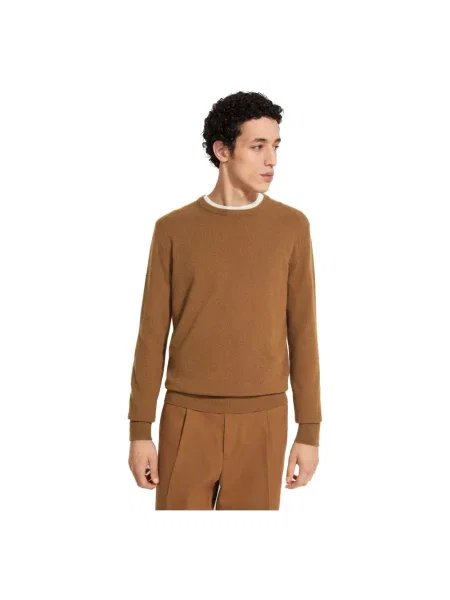 Sweter Zegna z kaszmiru brązowy