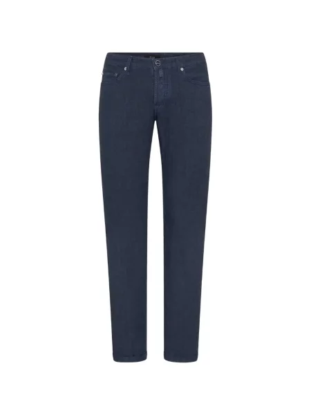 Cu centură pantaloni Kiton cu 5 buzunare albastru