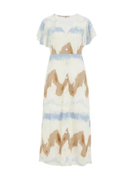 WE Fashion Rochie tip bluză albastru / maro alb