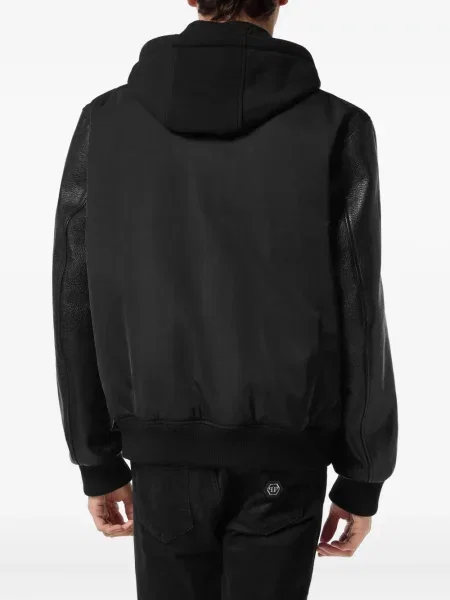 Geanta de piele Philipp Plein cu glugă negru