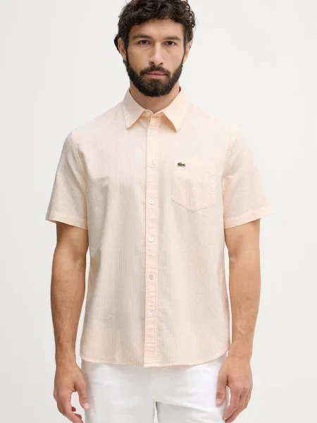 Lacoste koszula oxford różowa