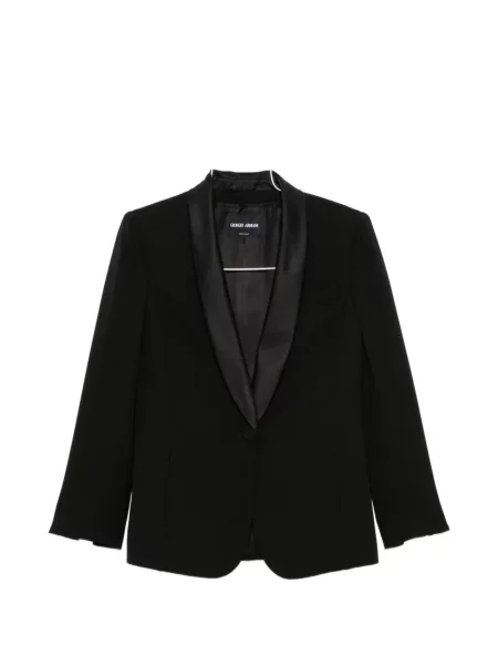 Geacă Giorgio Armani din satin cu rever negru