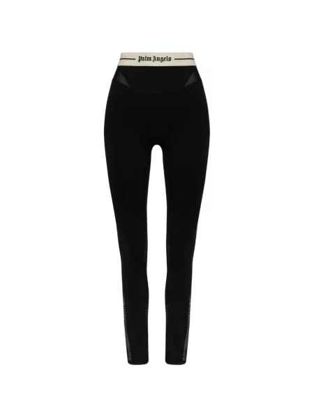 Leggings Palm Angels plasă cu autograf negru