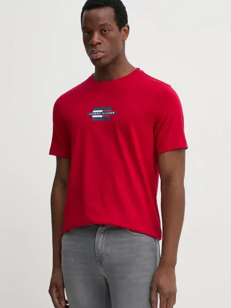 Tommy Hilfiger Koszulka Mężczyźni jednolity S czerwony