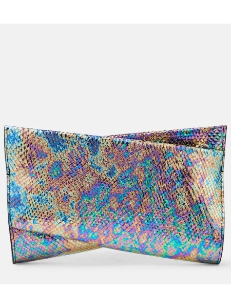 Usnjena pisemska torbica Christian Louboutin s kačjim vzorcem