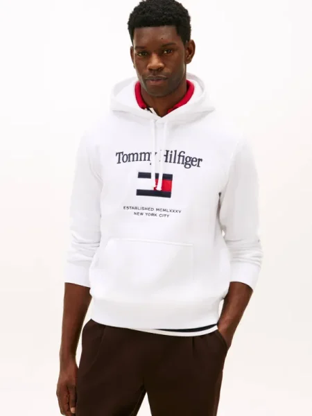 Tommy Hilfiger Pulóver Embro Flag fehér