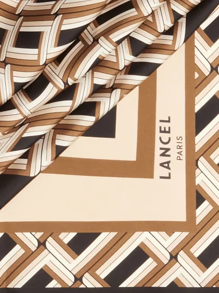 Fular Lancel de mătase cu imprimeu geometric