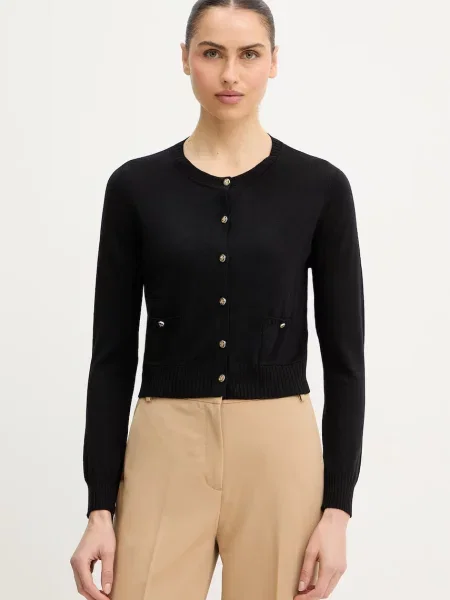 Luisa Spagnoli cardigan din lână Merletti negru