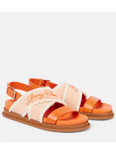 Sandale Jimmy Choo din piele portocaliu