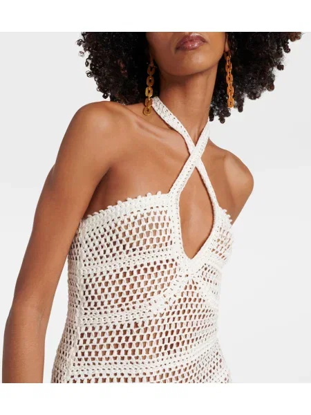 Rochie maxi Tom Ford cu gât halter de costum alb