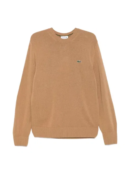 Sweter Lacoste wełniany brązowy