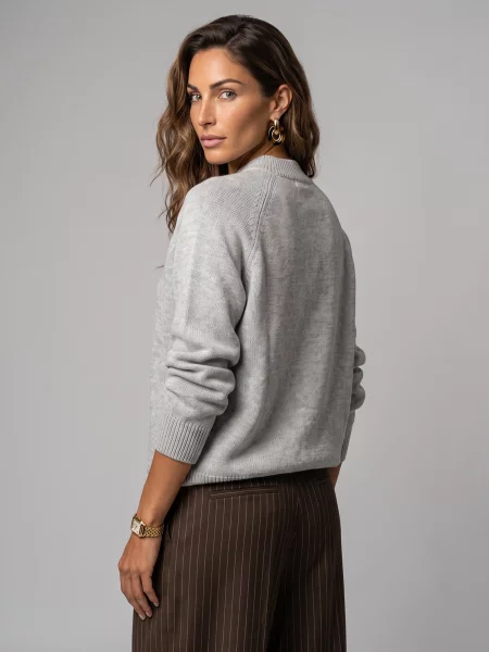 ARMANI EXCHANGE Sveter kamenná / biela béžová
