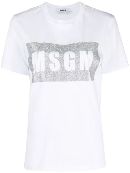 Tricou Msgm cu imagine alb