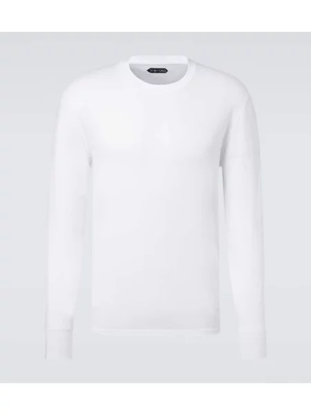 Tricou Tom Ford din jerseu alb