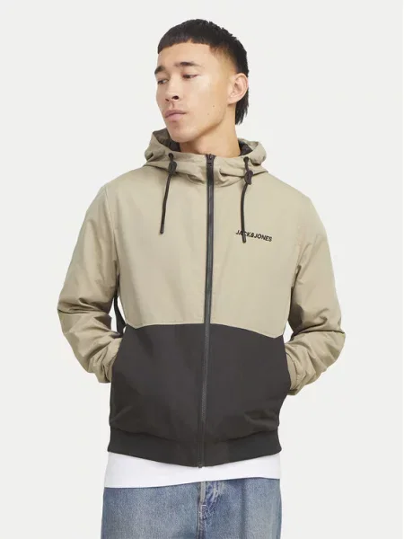 JACK & JONES Prijelazna jakna JJERUSH svijetlosmeđa / crna smeđa
