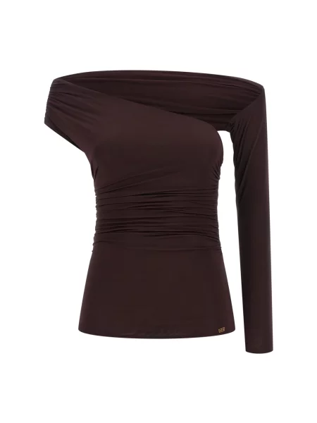 Top Elisabetta Franchi z dżerseju brązowy