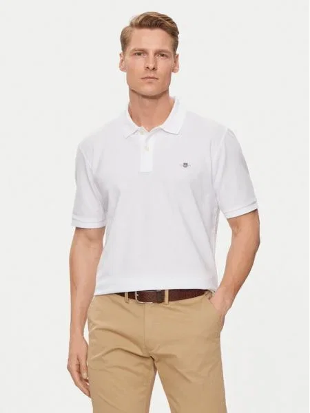 Gant Tricou polo Shield Alb