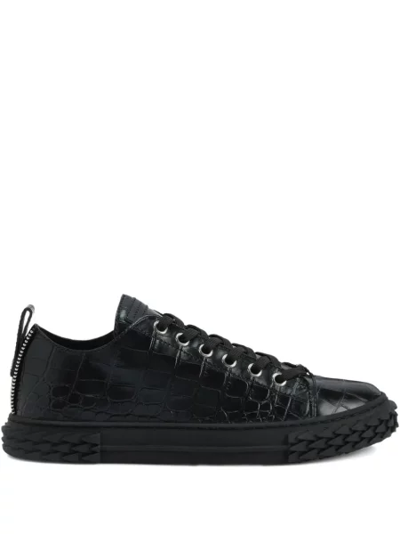 Sneakerși Giuseppe Zanotti cu șireturi din dantelă negru